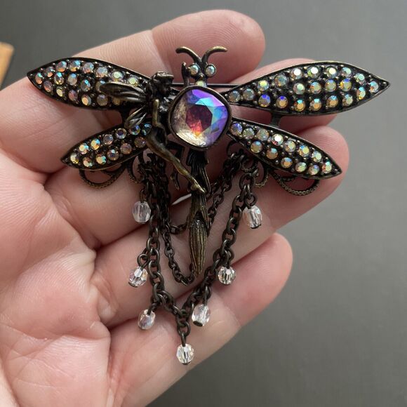 Kirks Folly Dragonfly Brooch Whimsical Fantasy Fairy Grunge - Picture 5 of 7
